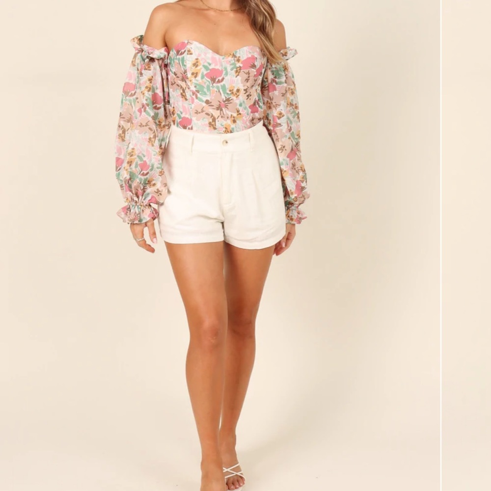 Petal and Pup Acantha Bodysuit - Beige Floral